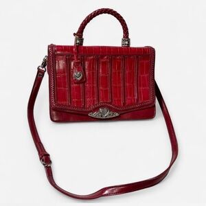 Y2k Brighton Red Crossbody Bag With Multiple Pockets